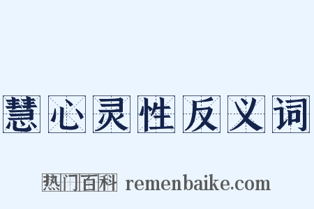 慧心灵性反义词是什么意思的图片